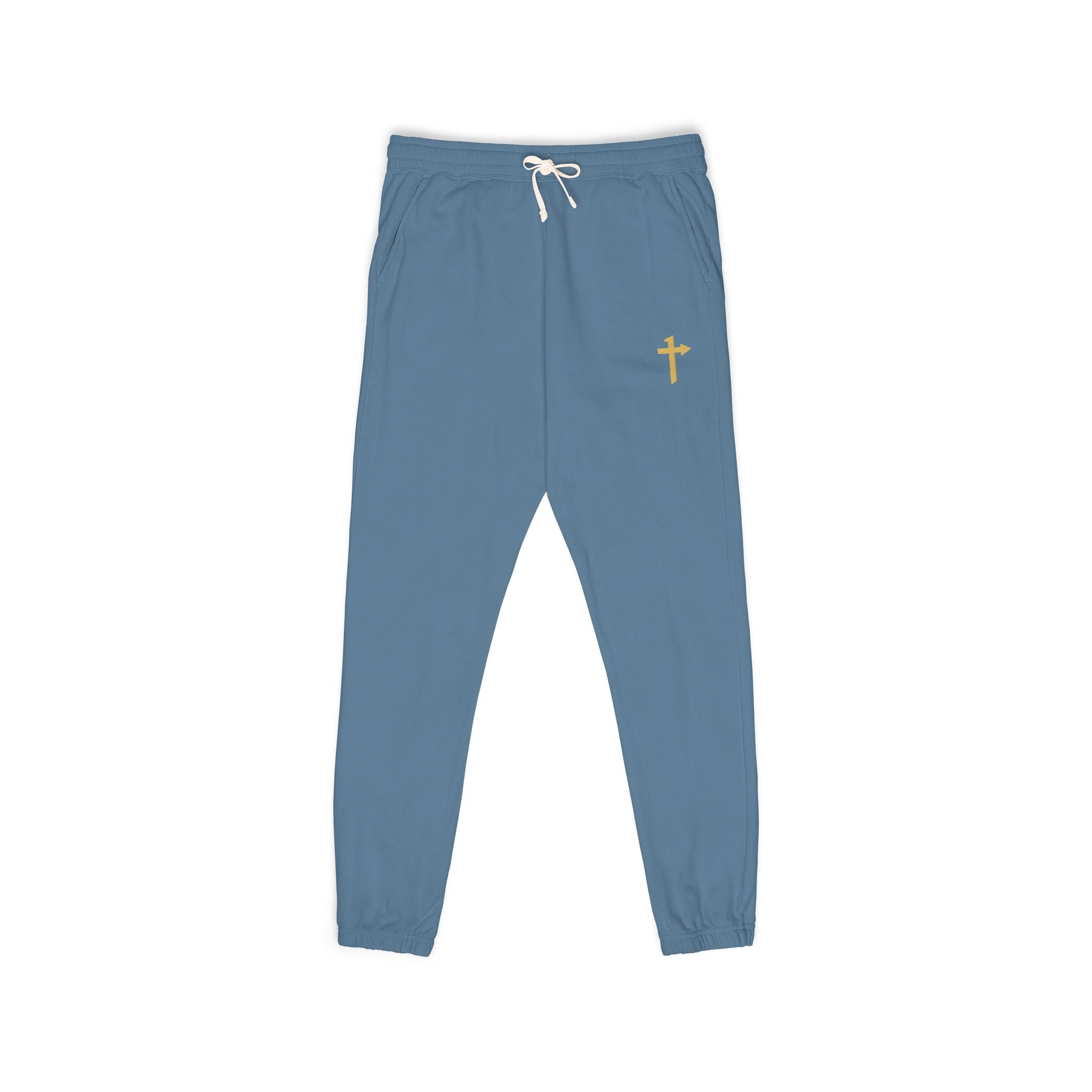 Cotton Heritage Fleece - Embroidered Sweatpants - One Way Cross