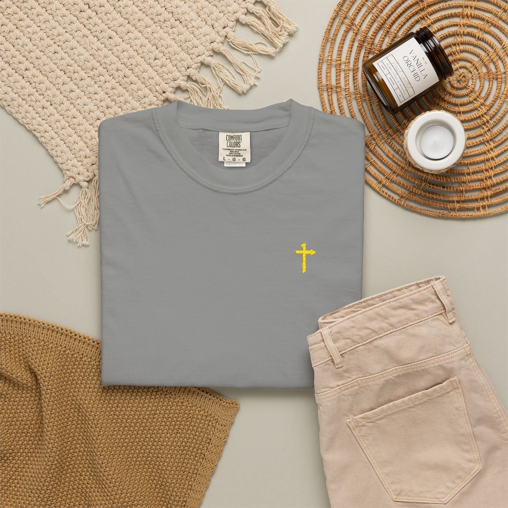 Comfort Colors - Embroidered - Cross