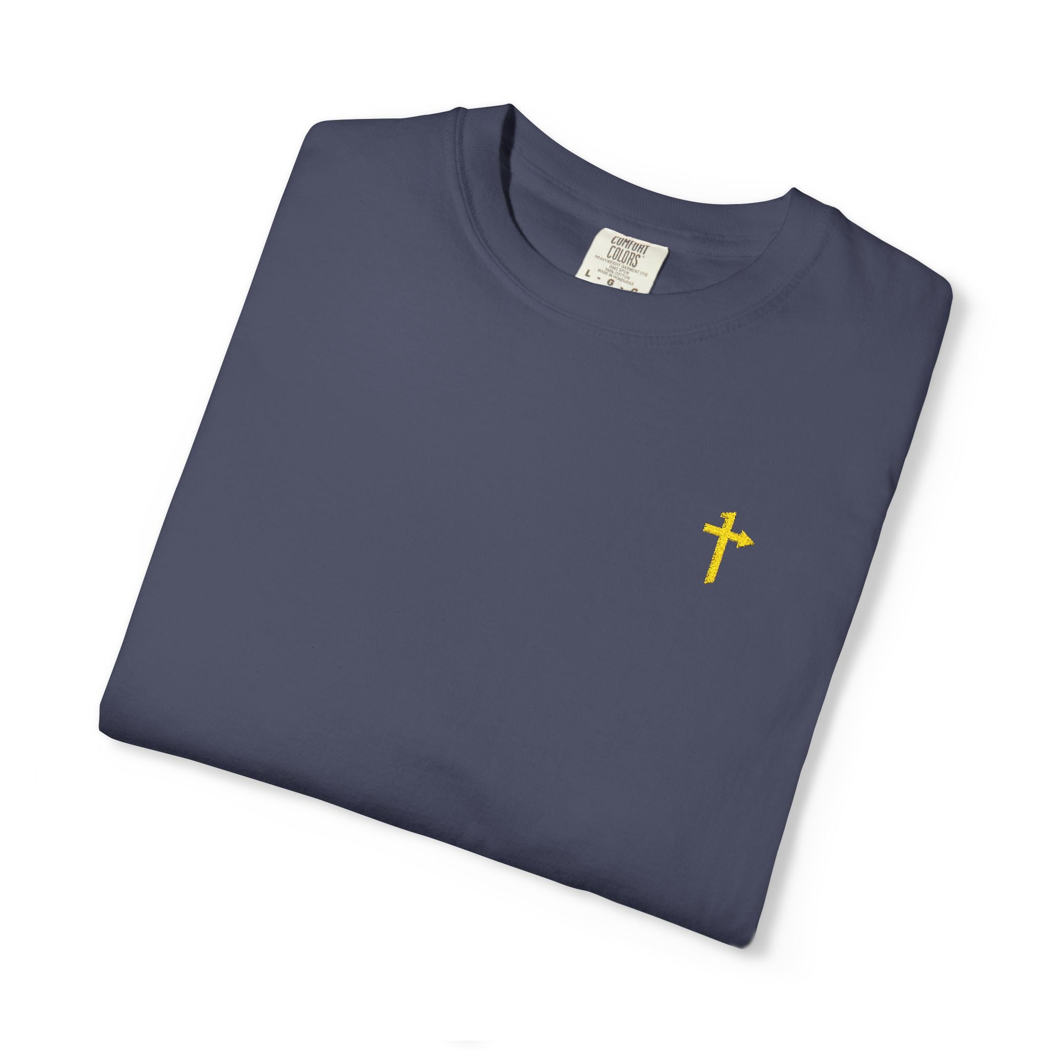 Comfort Colors Embroidered - Cross w/ Finch