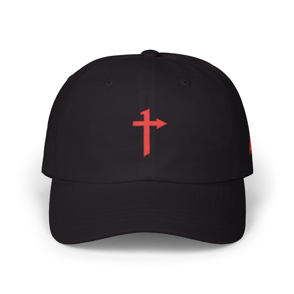 Classic Dad Cap — Yellow Cross Embroidered Baseball Hat