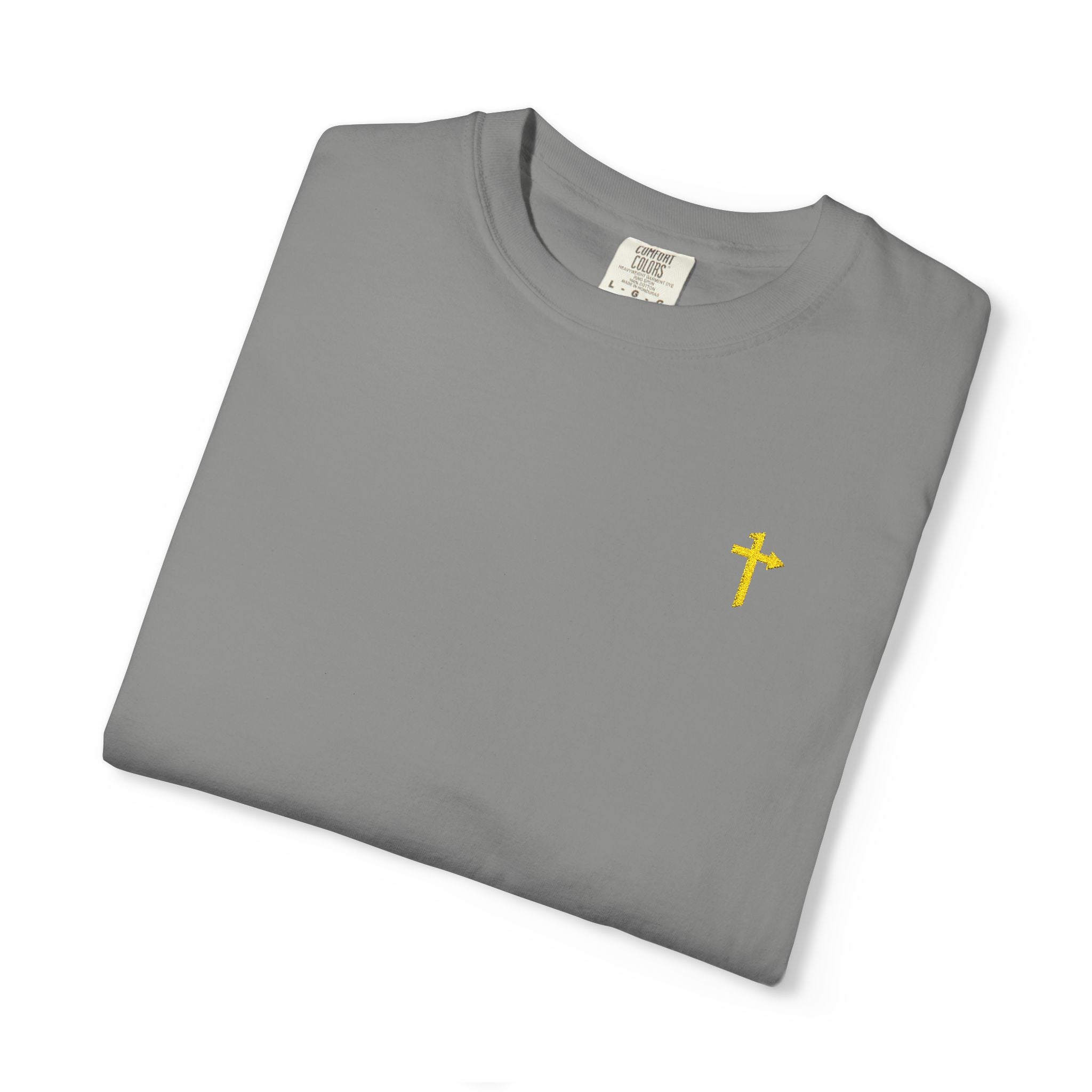 Comfort Colors Embroidered - Cross w/ Finch