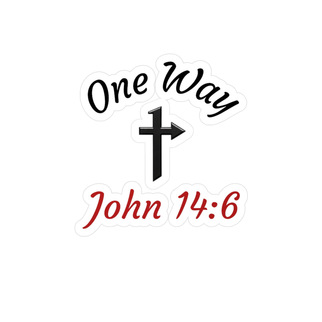 One Way John 14:6 Cross Vinyl Decal - Christian Faith Sticker