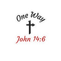 One Way John 14:6 Cross Vinyl Decal - Christian Faith Sticker