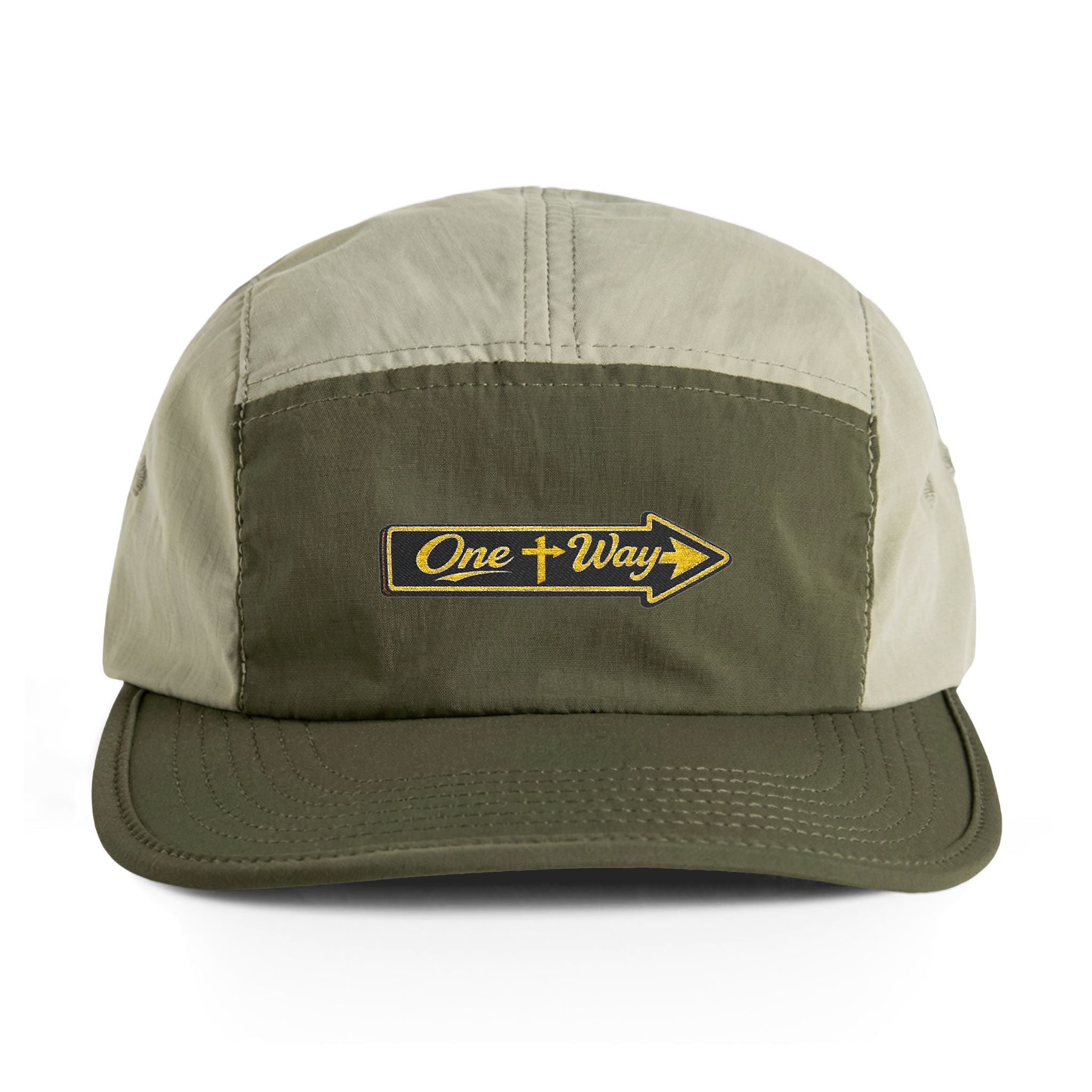 Two-Tone Nylon Cap - One Way Arrow Embroidered