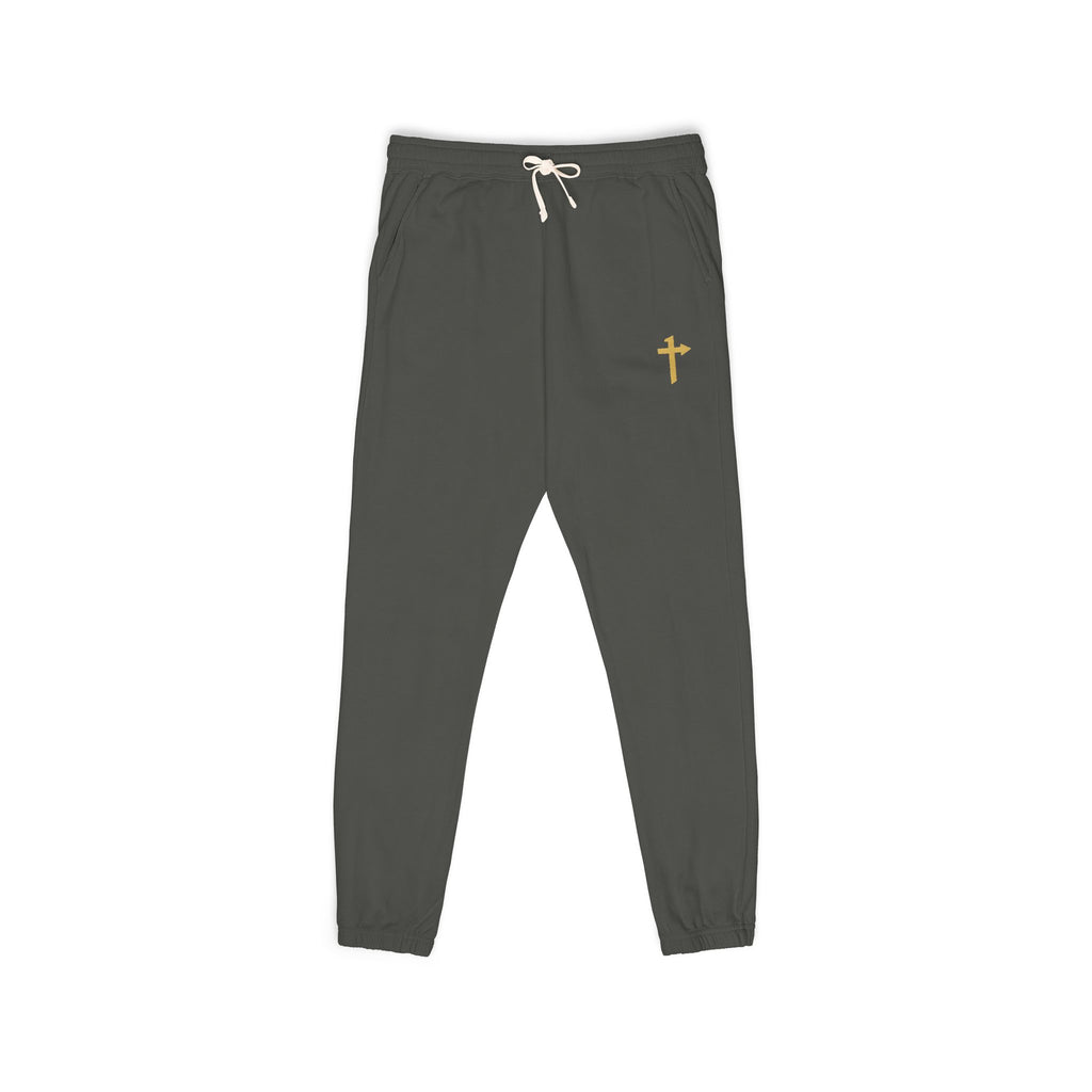 Cotton Heritage Fleece - Embroidered Sweatpants - One Way Cross