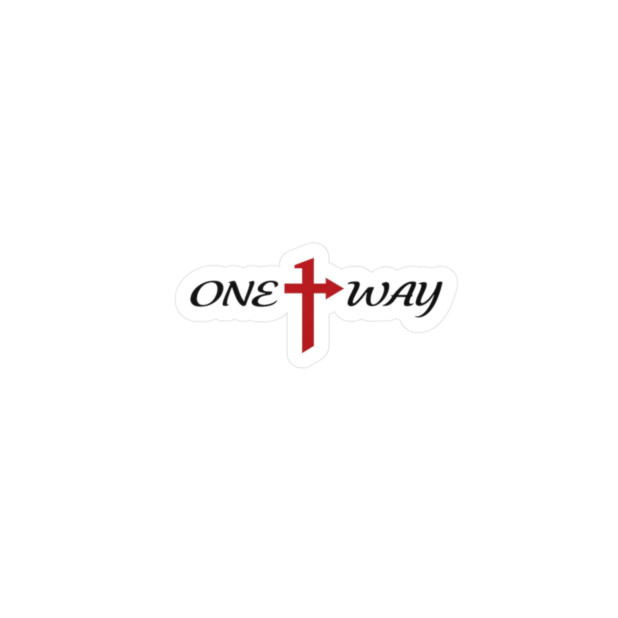 One Way Cross Vinyl Decal — Christian Faith Sticker (Kiss-Cut)